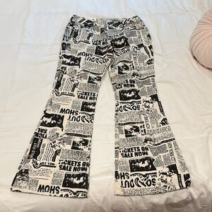 Garage Black and White Graphic Print Pants